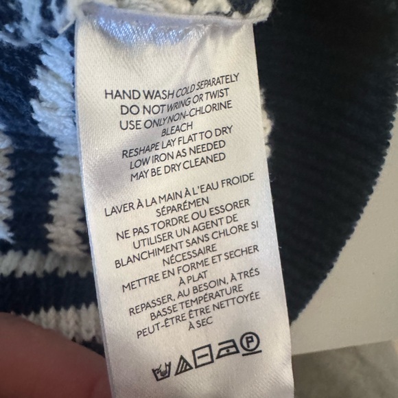 Anthropologie Maeve Puff-Sleeved Sweater Tee Nautical Stripe| Navy White | SZ 3X - Picture 9 of 13